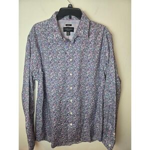 Pronto Uomo Mens XLT Floral Print‎ Dress Shirt Long Sleeve Cotton Blend